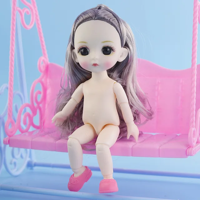 Adollya 16cm BJD Doll Nude Body Ball Jointed Swivel Doll 3D Eyes 13 Moveable Joints Body Make-up Princess 1/12 BJD Dolls 2