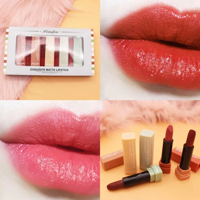 5pcs Matte Long-lasting Lipstick Set Waterproof Nude Batom Lip Kit Lips Makeup Beauty Gift Lipstick Sample Set