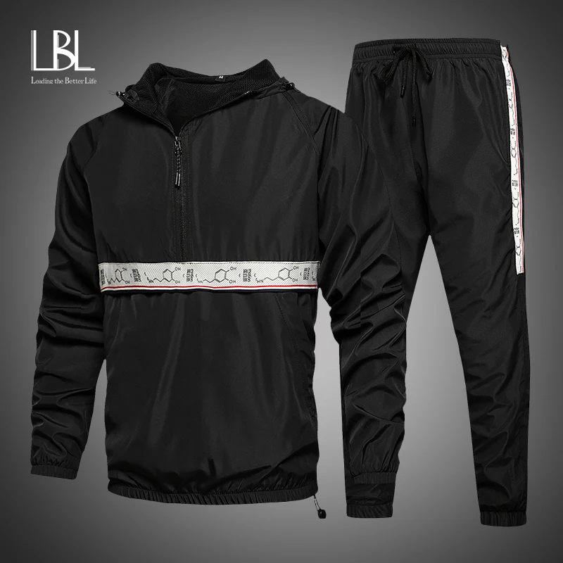 Men Set Tracksuits Brand Hoodies Pants Spring Mens-Sets Fashion Slim Pullover Hip-Hop