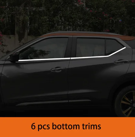 Нержавеющая сталь окна автомобиля Средний пост планки для nissan пинает - Цвет: 6 pcs trims
