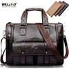 Men Leather Black Briefcase Business Handbag Messenger Bags Male Vintage Shoulder Laptop Travel  1
