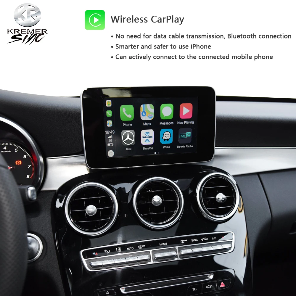 Беспроводной Apple CarPlay Android Авто модернизация для Mercedes Benz C Класс GLC CLA iSmart W204 W205 W203 W253