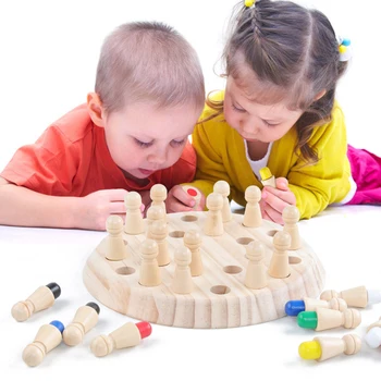 

Kid'S Educational Toys Wooden Memory Match Stick Chess Game Toy Children Early Educational Fun Block Board Game For Children