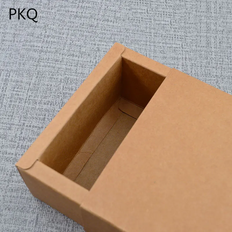 10pcs Square Drawer Box White/Brown Kraft Paper Boxes Blank Cardboard Gift Boxes Handmade Candy Soap Package Boxes 15*15*5.2cm