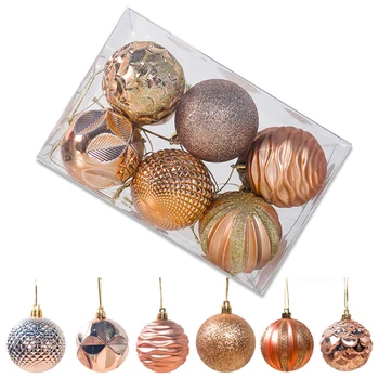 

12 Pcs 6cm Christmas Balls Xmas Tree Hanging Pendant Decoration PVC Boxed Set