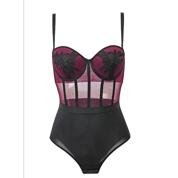 

Sexy Corset Lingerie Body Shaper Floral Padded Cup Bustier Elastic Speghetti Shapewear Short Panty Bodysuit Sexi Shapewear Korse