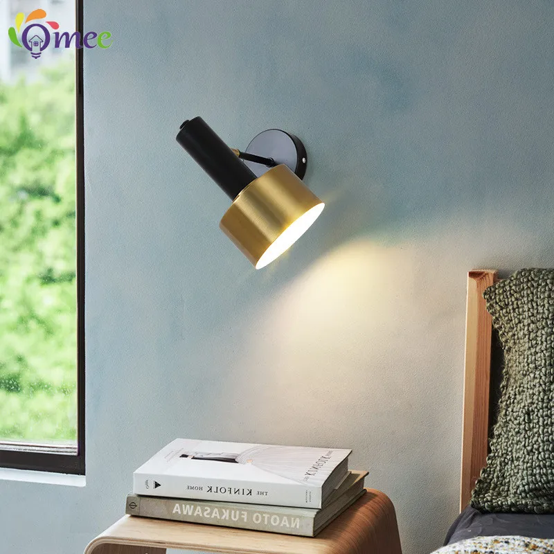 OMEE Black Gold Indoor Lighting For Home Bedroom Wall Lamp Modern Minimalist LED Lights Aisle Beside Living Room Wall Sconce