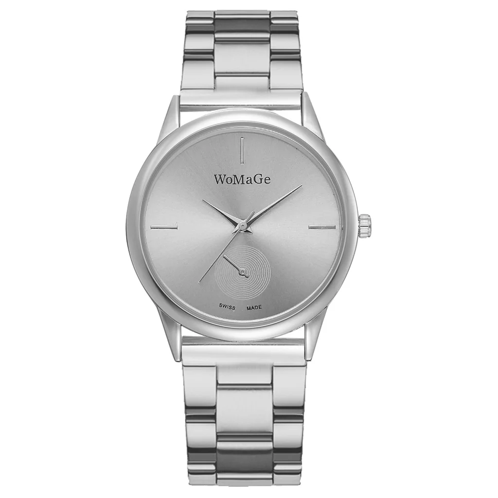 

WoMaGe Top Brand Business More Dial Big Scale Steel Band Quartz Men Watch Simple Casual Fitness Male Watch Reloj De Hombre 2020