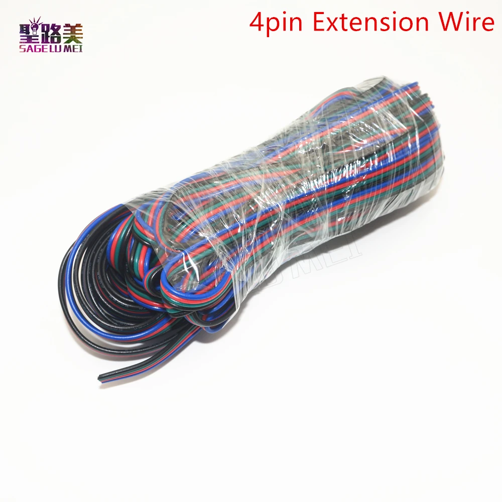 5 м/10 м 22 AWG 2pin/3pin/4pin /5pin кабель-удлинитель для 5050 3528 Одноцветный ws2812b 2811 2801 RGBW