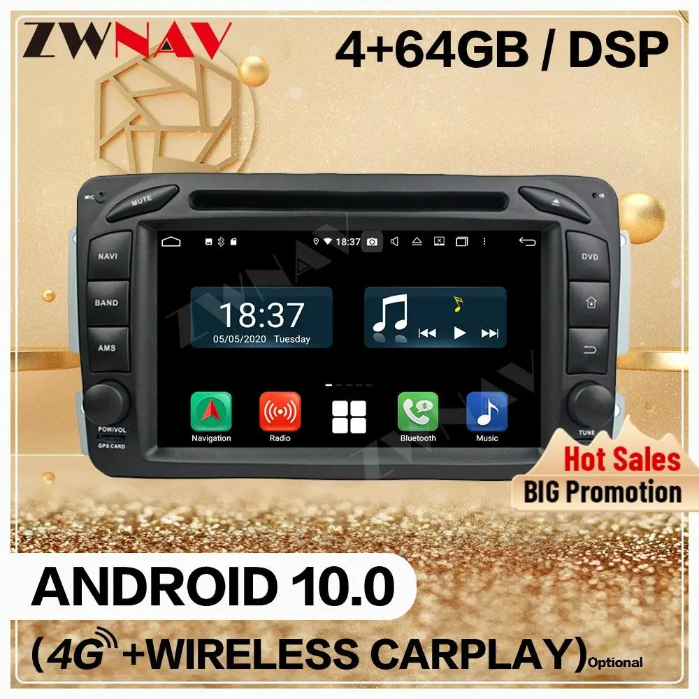 

Автомагнитола для Mercedes Benz W209 W203 W168 ML W163 W463 Carplay 2 Din Android автомобильный экран Мультимедиа Авто GPS аудио DSP