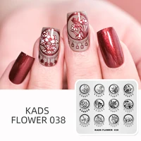 KADS Flower 038 Nail Stamping Plates Flower Theme Chinese Style Nail Art Stamper Lotus Bamboo Plum Blossom Template Stencil 1