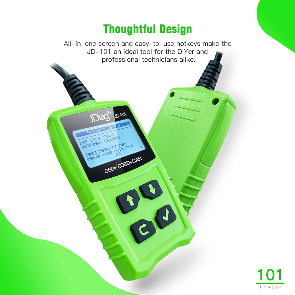 Считыватель кодов JDiag JD101 OBDII EOBD коды неисправностей двигателя сканер бесплатное обновление PK AD310 AL319 OM123 инструменты для диагностики автомобилей