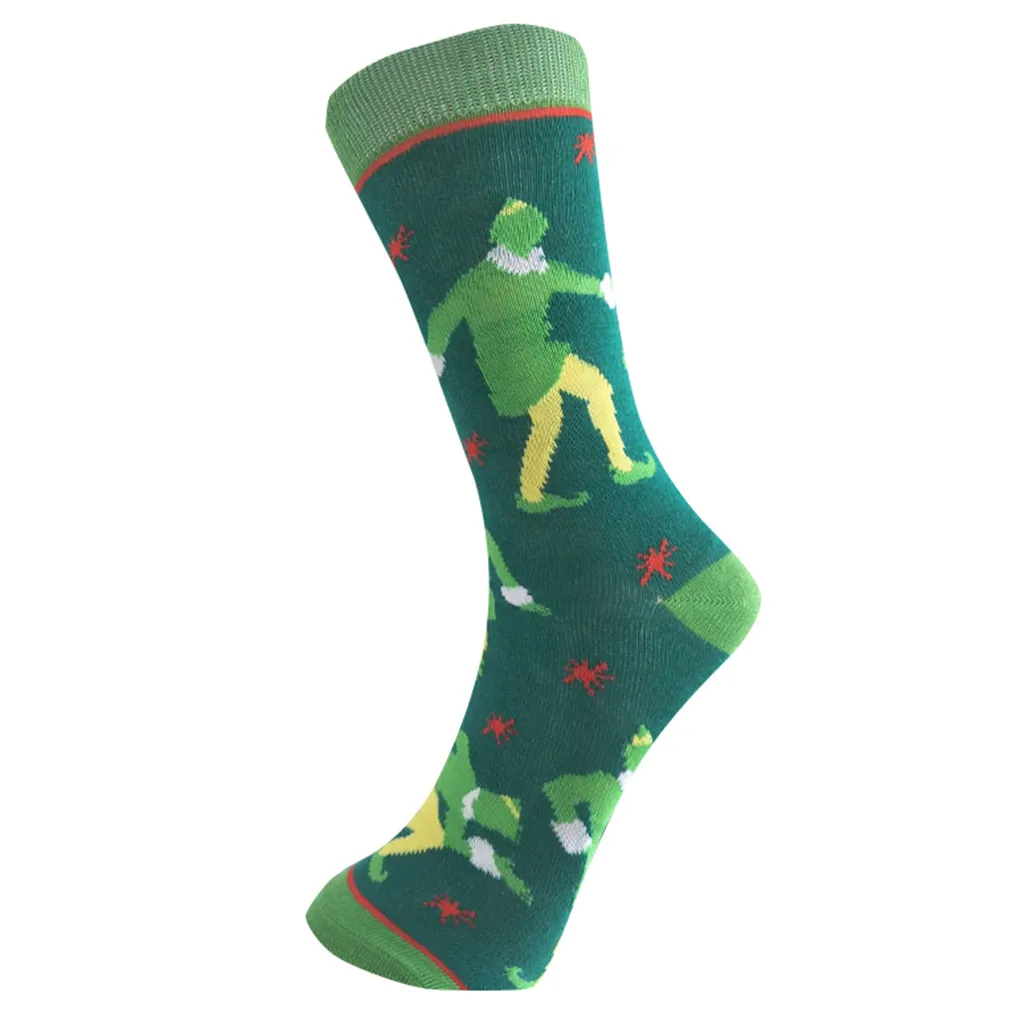 Женские носки из японского хлопка, цветные, снеговик, милые, забавные, счастье кавай, Череп, инопланетянин, авокадо, носки для девочек, Рождественский подарок#3 - Цвет: B