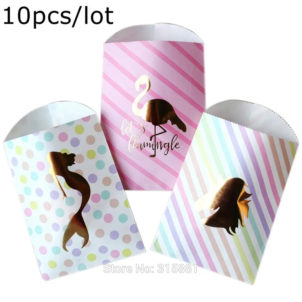 10 шт./лот бумажные подарочные пакеты радужных цветов конфетные для детских