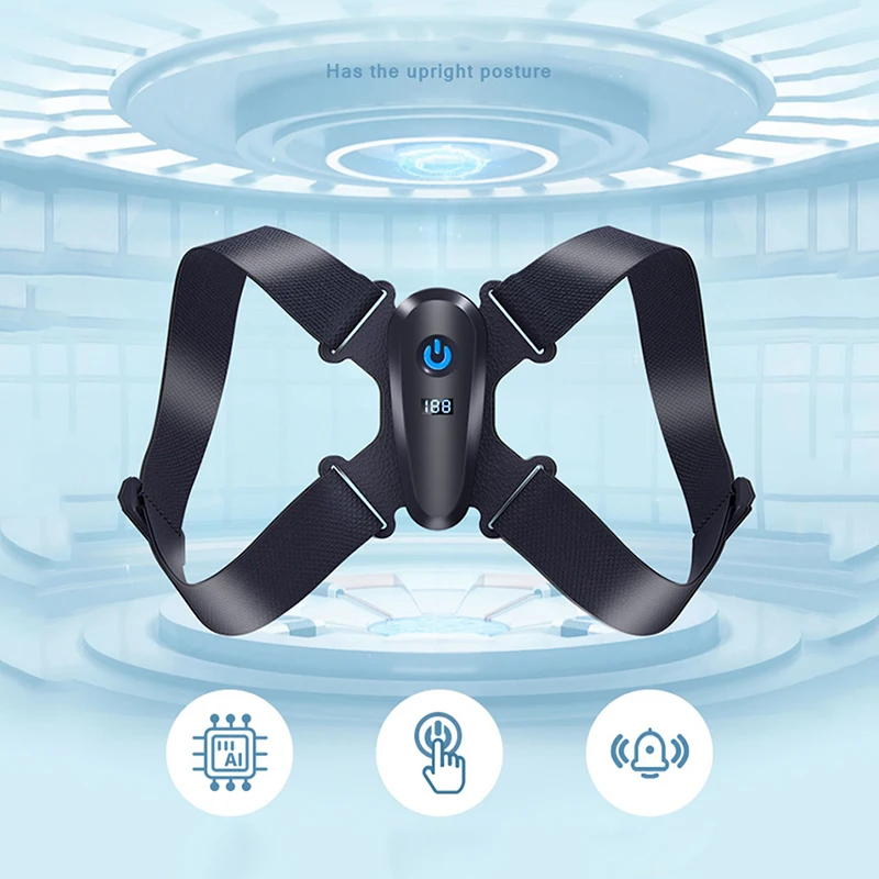 Back Posture Corrector Adjustable LED Posture Brace Smart Vibration Reminder Memory Unloadable 3Use Posture Corrector Spine Back