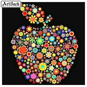 

5d diy diamond painting color apple sticker cross stitch full square & round animal mosaic 3d diamond embroidery