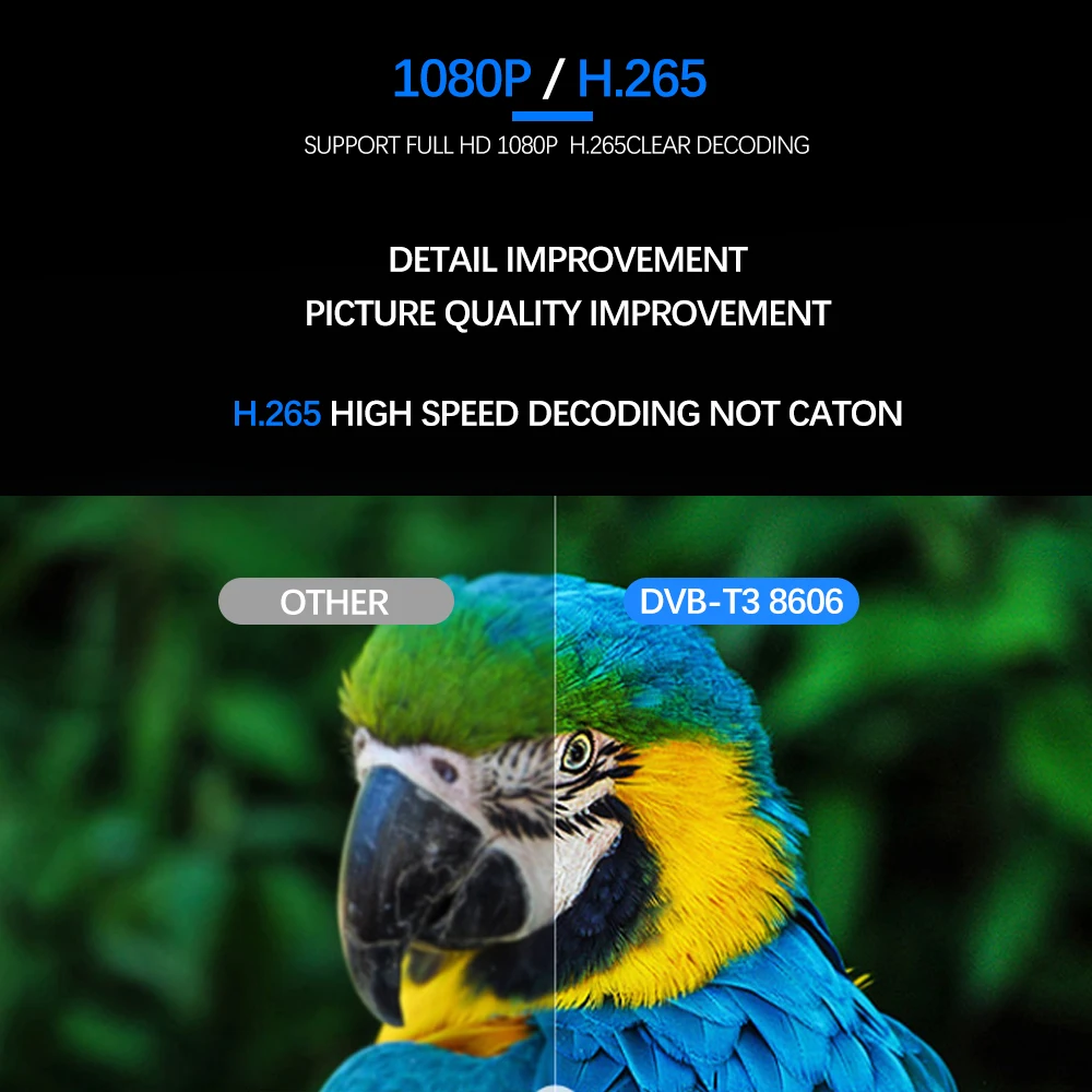 Newest HDMI 1080p DVB T2 Digital Terrestrial TV Receiver Tuner Support H.265/HEVC YouTube Built-in