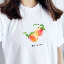 HAHAYULE-JBH 80s Ретро стиль персик Италия 1983 футболка Летняя Милая Эстетическая футболка с короткими рукавами позвоните мне по имени рубашка по мотивам фильма