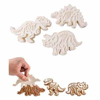 

3D Dinosaur Cookies Cutter Mold Dinosaur Biscuit Cutter Embossing Mould Sugar Craft Dessert Baking Mold FPing