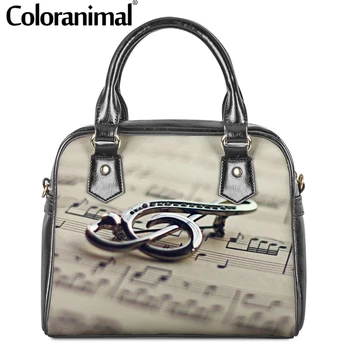 

Coloranimal Music Notes And Violin Design Tote Shoulder Bags For Women Brand High Quatily PU Leather Crossbody Bags Casual Bolsa