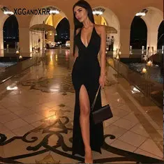 simple prom dresses Elegant Blue A Line Chiffon Prom Dress 2022 Long Evening Party Gown Scoop Sleeveless Beading Sequins Sexy Side Slit Sweep Train cheap prom dresses