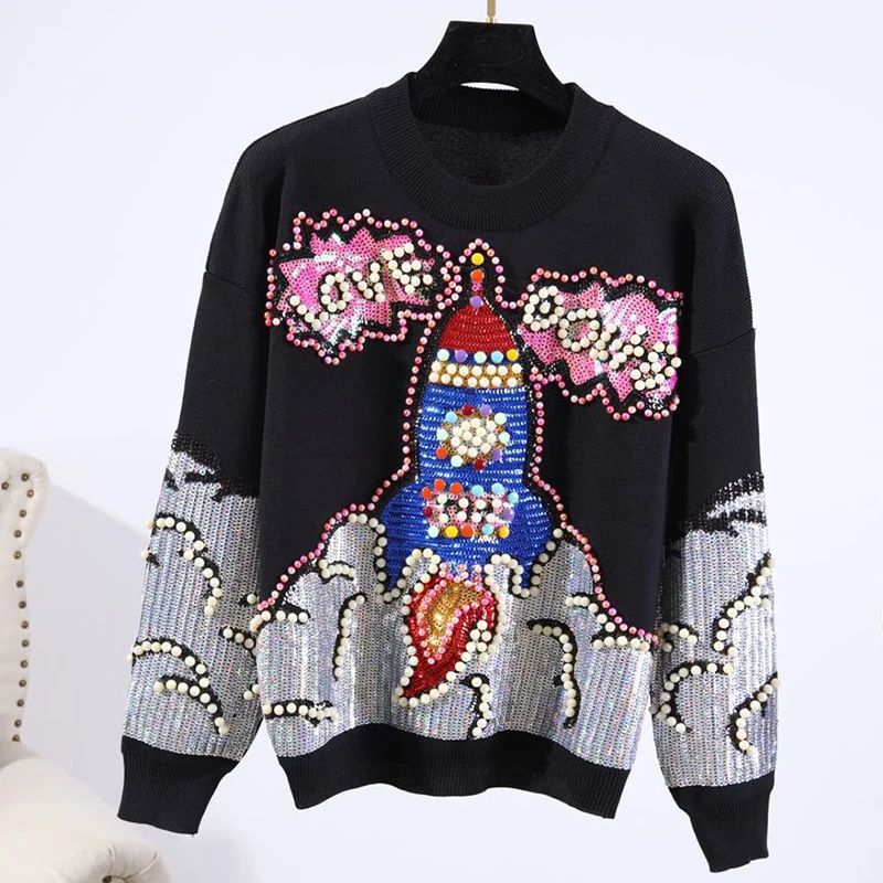 Осенний винтажный Модный комплект из двух предметов с вышивкой, Женская Корейская одежда, вязаный свитер, топы+ штаны, повседневный комплект из двух предметов