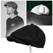 Кепка, четыре сезона, хлопковая, черная, бежевая, белая, мужская, газетная шапка, мужской берет, для мужчин и женщин, Ретро стиль, Англия, козырек, большая шапка, BLM99
