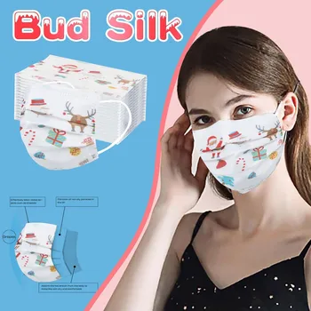 

10/20/30/40/50/60/70/80/90/100 Pcs Disposable Children's 3ply Ear Loop Christmas Printed Large Stock Send Fast Large Stock Sen