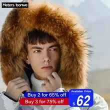Metersbonwe, мужские парки, толстый пуховик, верхняя одежда, средней длины, утиный пух, пальто, теплые, для альпинизма, парки, одежда, зимнее пальто с натуральным мехом
