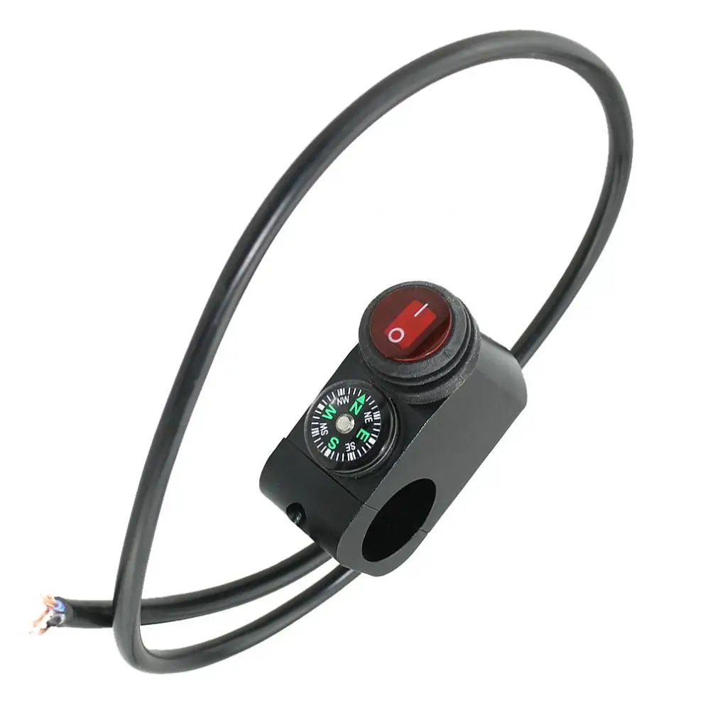 12V 16A 22 мм Водонепроницаемый переключатель мотоцикла ATV Руль с ЧПУ Алюминий сплав переключатель со светодиодным индикатором светильник и компас