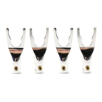 

pure copper Silver plaed Y Spade plug spade adapter for audio video speaker wire,High-end Power Connector for Y Lug term