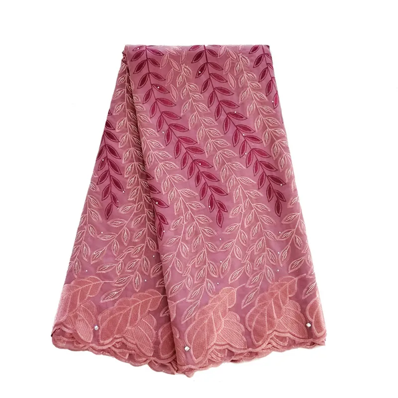 

Lace Fabric Lasted African Peach Swiss voile Lace Fabric 2019 High Quality Lace Embroidery Fabric For Bridal Wedding Dress