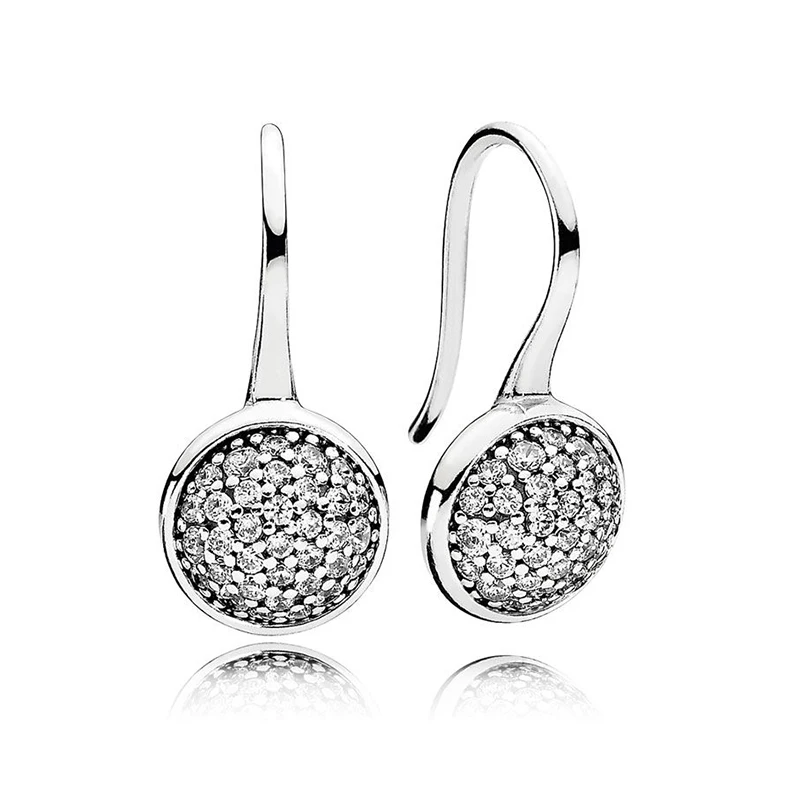 Authentic 925 Sterling Silver Original Dazzling Droplets Europe Stud Earrings For Women Bead Charm Gift DIY Jewelry