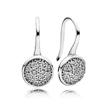 Authentic 925 Sterling Silver Original Dazzling Droplets Europe Stud Earrings For Women Bead Charm Gift DIY Jewelry