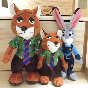 

25cm 35cm Zootopia Cute Embroidery Police Rabbit Judy Hopps Fox Nick Wilde Cartoon Movie Doll Kid Toy