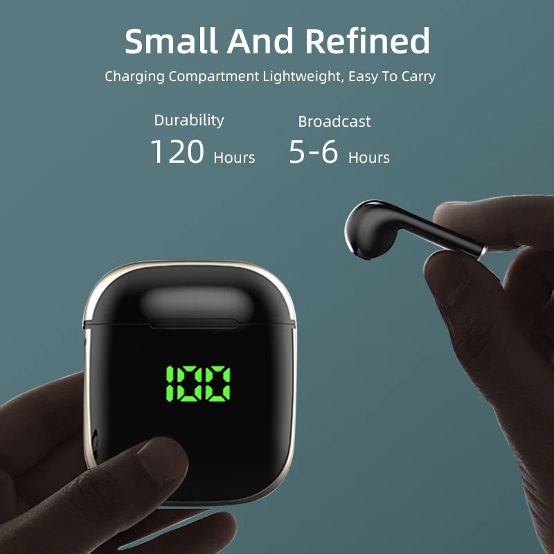 WK60 TWS Bluetooth наушники с микрофоном светодиодный дисплей беспроводные Bluetooth наушники водонепроницаемые шумоподавляющие гарнитуры