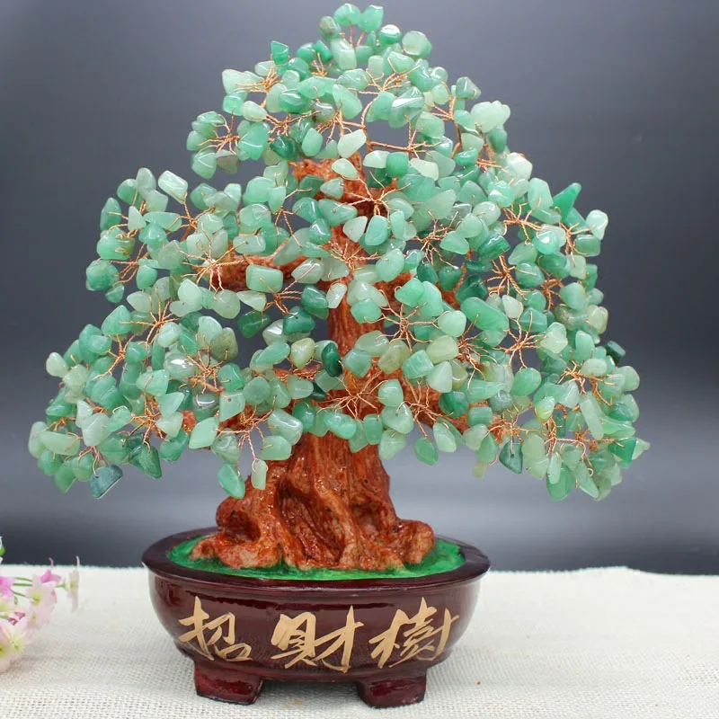 Crystal Luck Money Tree Feng Shui Wealth Home/Office Desktop Decorative 