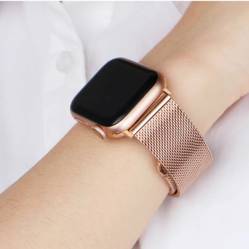 Миланская петля ремешок для apple watch серии 5 4 3 38/42/44 мм металлический сетчатый