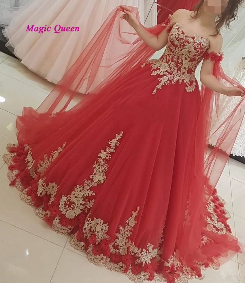 Винтажные золотые кружевные Красные Свадебные платья цветы Vestido de Noiva размера плюс платье невесты на заказ свадебные платья для любимой
