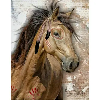 

Diy 5d Diamond Painting Indian horse Diamond cross stitch diamond embroidery animals painting rhinestones mosaic kit foamiran