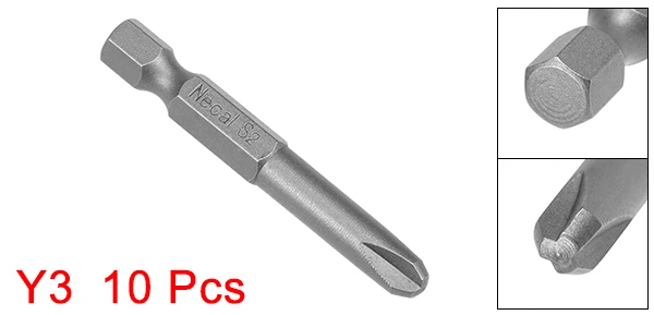 10pcs 50mm Y3 Uxcell 5/10 шт. 50/65/75/100/150 мм Длина 1/" Шестигранным хвостовиком T6/SL2.5-6/Y3/U4-5/PH2 магнитные отвертки S2 сплав Сталь - Цвет: 10pcs 50mm Y3