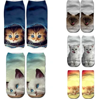 

Women's Funny Animal Cute Cartoon Cat Hot Sexy 3D Print Socks Low Ankle Socks Unisex Socks Women Fashion Sox For Women Good Gift