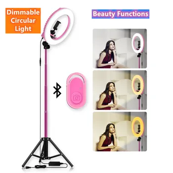 

13'' LED Ring Light SMD 5500K Dimmable Circular Light With Phone Tripod Stand For Photography Studio YouTube Photo Makeup Lamp