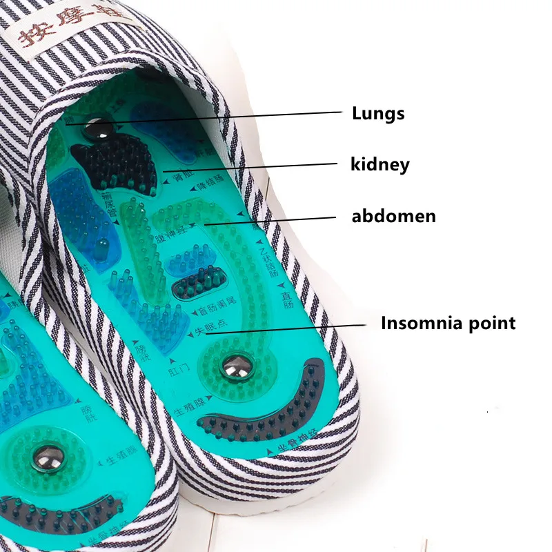 Magnetic Slippers Acupoint Massage Slippers Acupuncture Foot Massage Shoes Home Indoor Slipper Foot Massage Instrument Feet Care images - 6