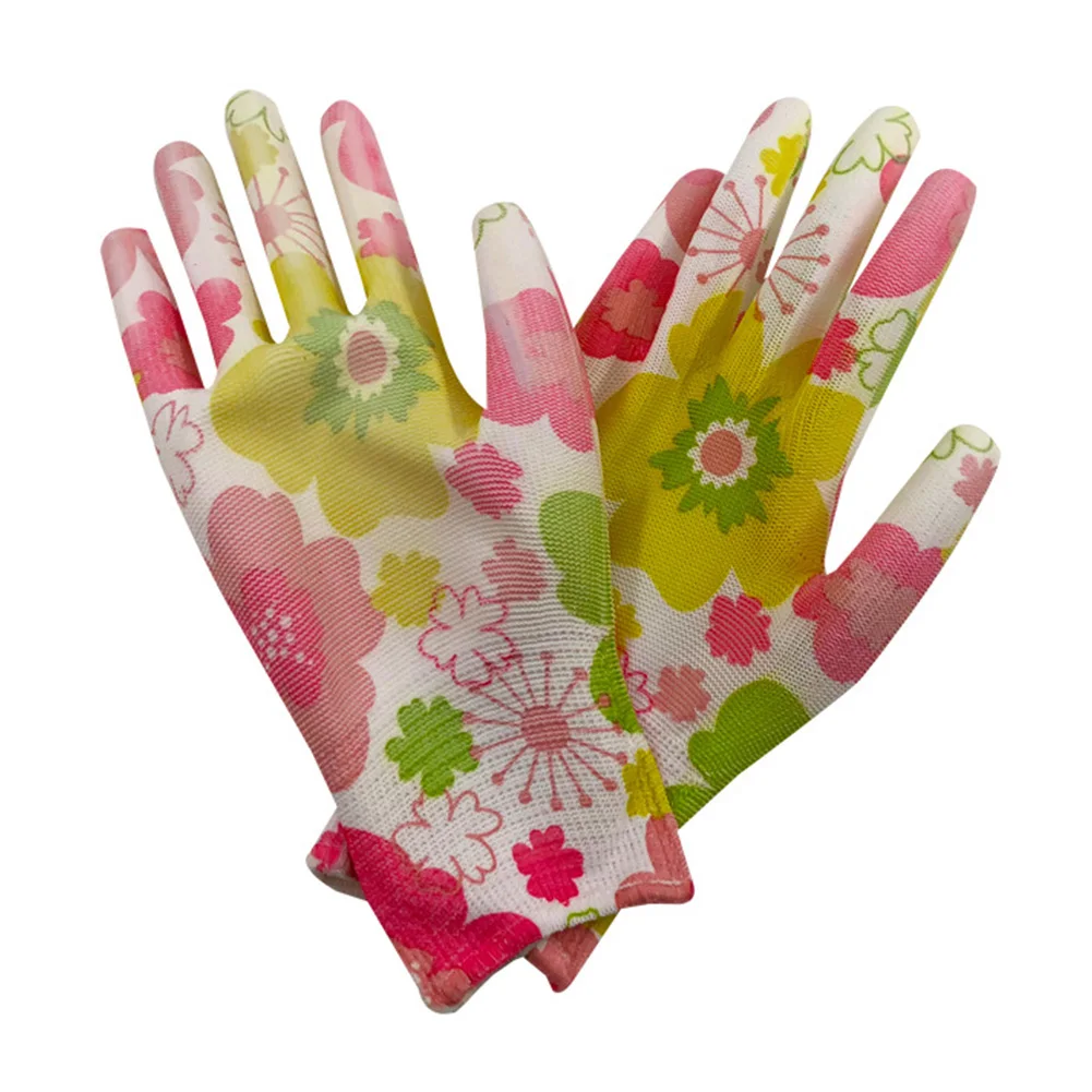 Женские рабочие перчатки ПУ водостойкий износостойкий Садоводство Цветочный нескользящий прочный Защита рук антистатический