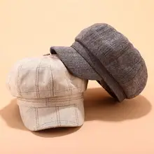 Осень Зима Винтаж для женщин Твердые шляпа берет кепки вельвет модные тенденции корейский живописец Newsboy береты H1