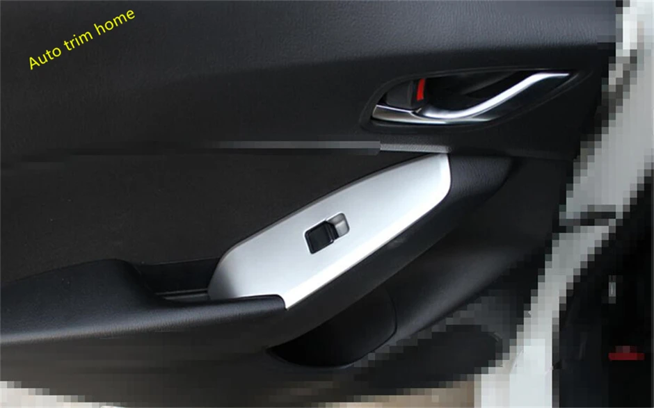 Lapetus карбоновое волокно стиль обновление интерьера комплект для Mazda 3 ABS дверь подлокотник Кнопка Подъема Окна крышка отделка 4 шт./компл