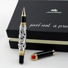 Акция JINHAO шариковая ручка, играющий дракон, с жемчугом, деловая ручка с тиснением, дракон иридиевая ручка 0,7 мм