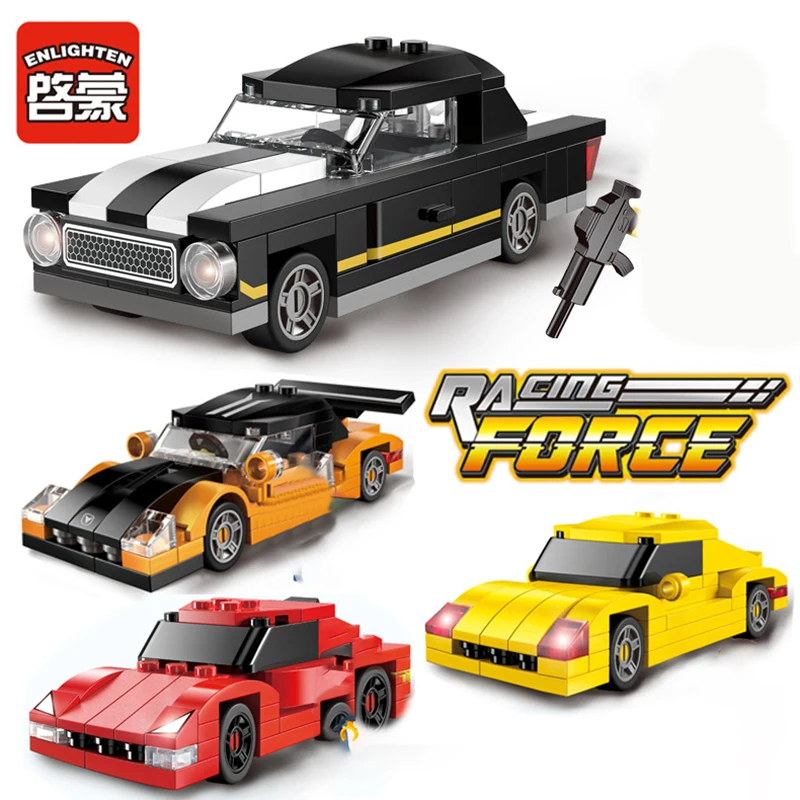 

Enlighten fast furious vehicle compatible legoeingd speed champions racers car model building kits blocks kids toys for children