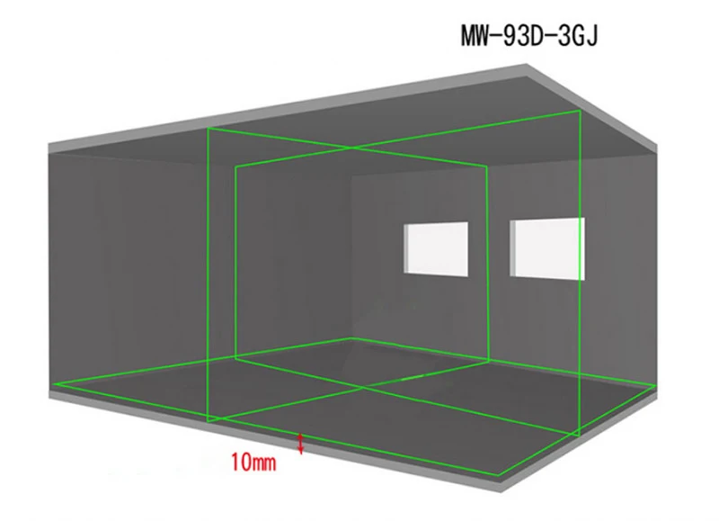 12 линий 3D MW-93D лазерный уровень самонивелирующийся 360 горизонтальный и вертикальный крест супер мощный зеленый/синий лазерный луч